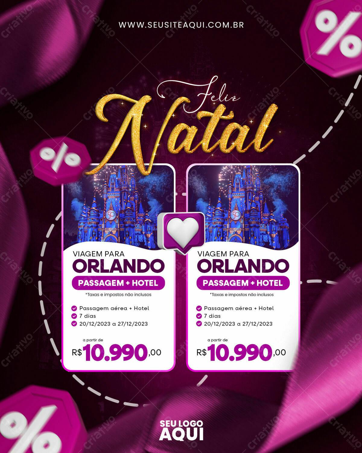 Flyer Natal Viagem Orlando PSD Editável