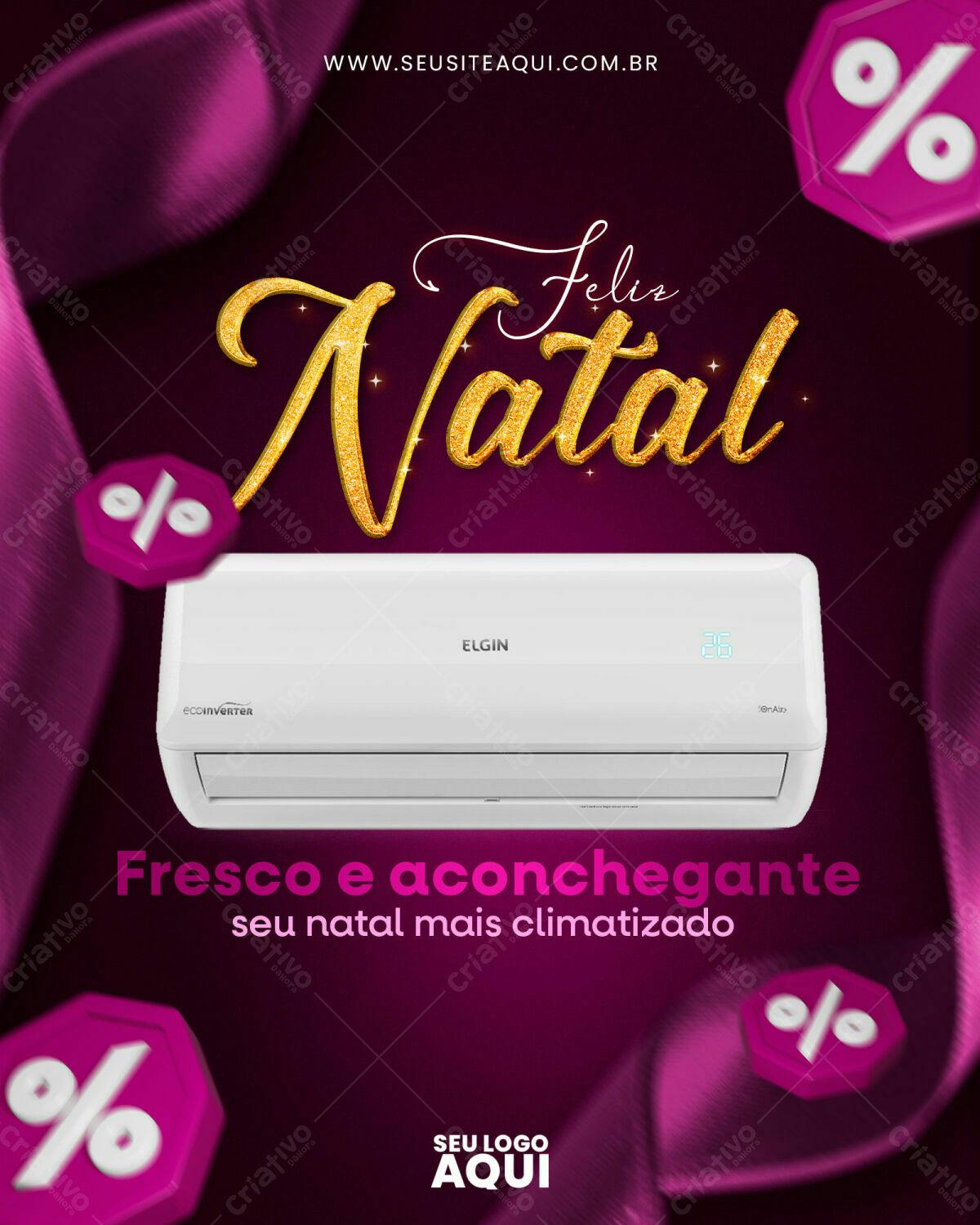 Flyer Natalino com Ar Condicionado Elgin PSD