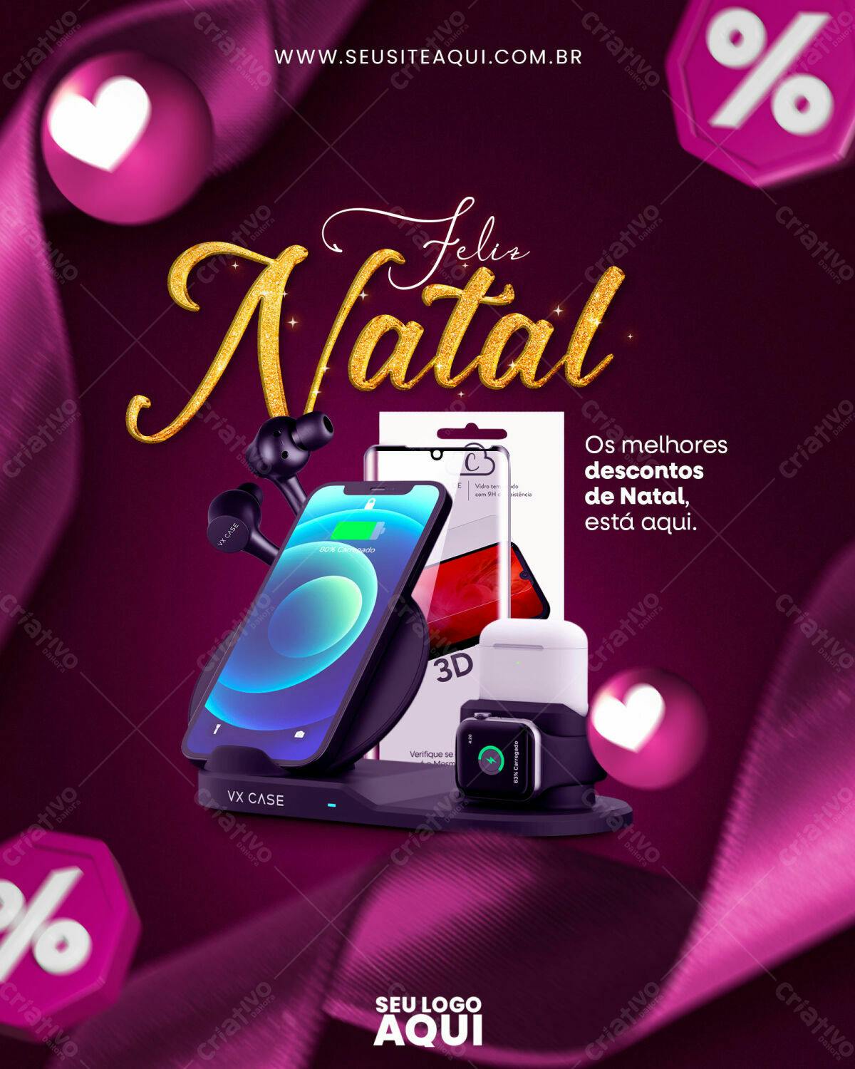 Flyer de Natal com Produtos Eletrônicos PSD Editável