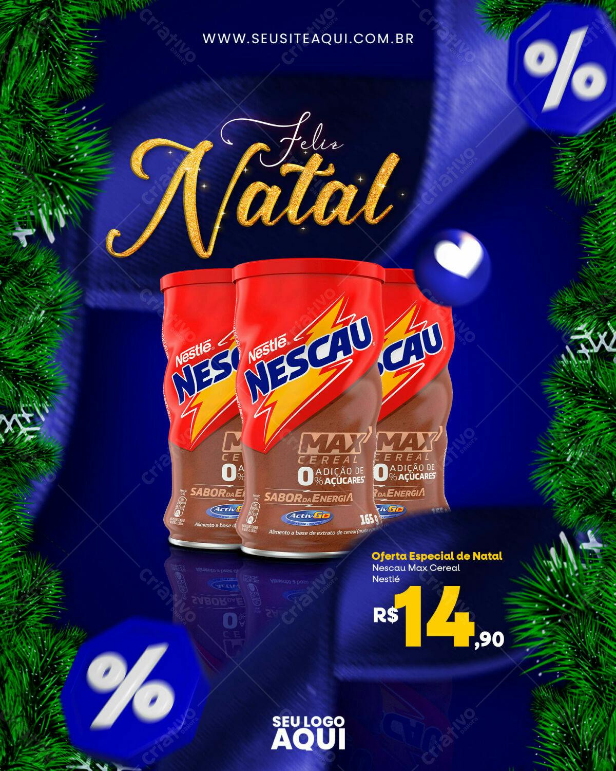 Flyer Natal Nescau Max Cereal PSD Editável