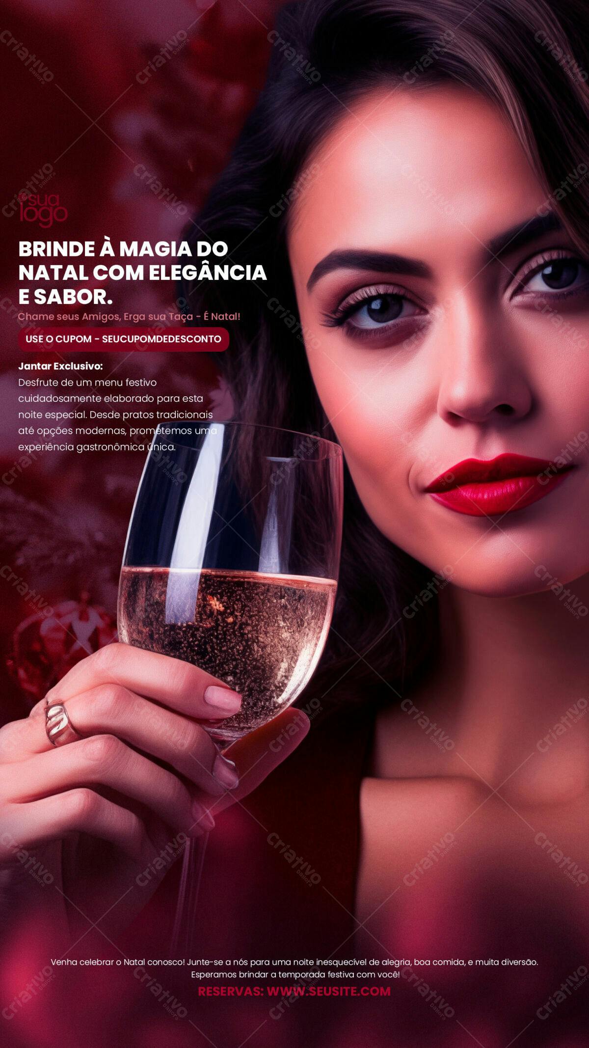 Flyer para Jantar de Natal PSD Editável