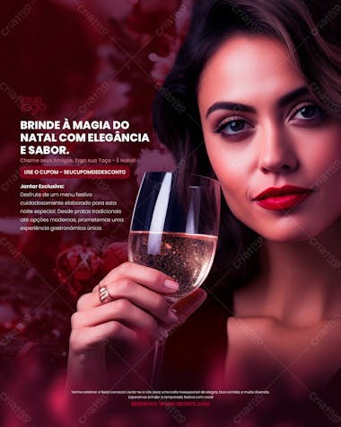 Flyer brinde de natal com jantar excluviso feed