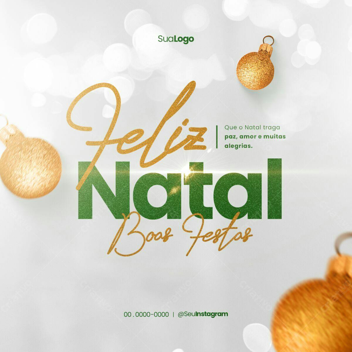 Post para Boas Festas Natal PSD Editável