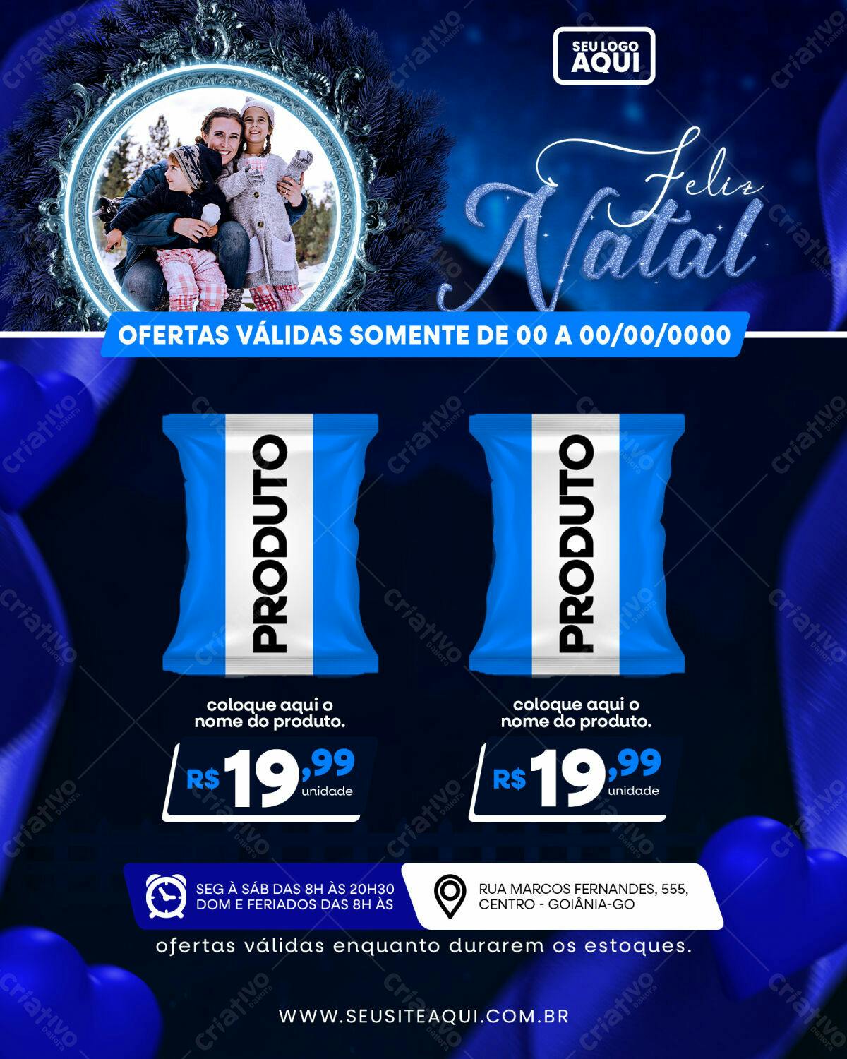 Flyer Natalino com Fotos de Família PSD Editável
