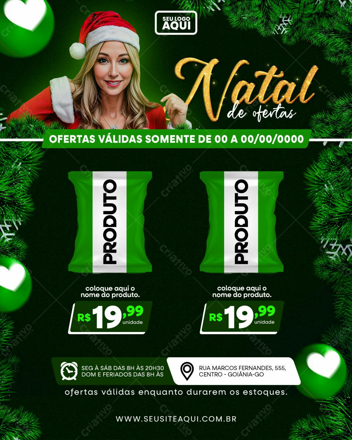 Flyer Natalino para Promoção de Produtos PSD Editável