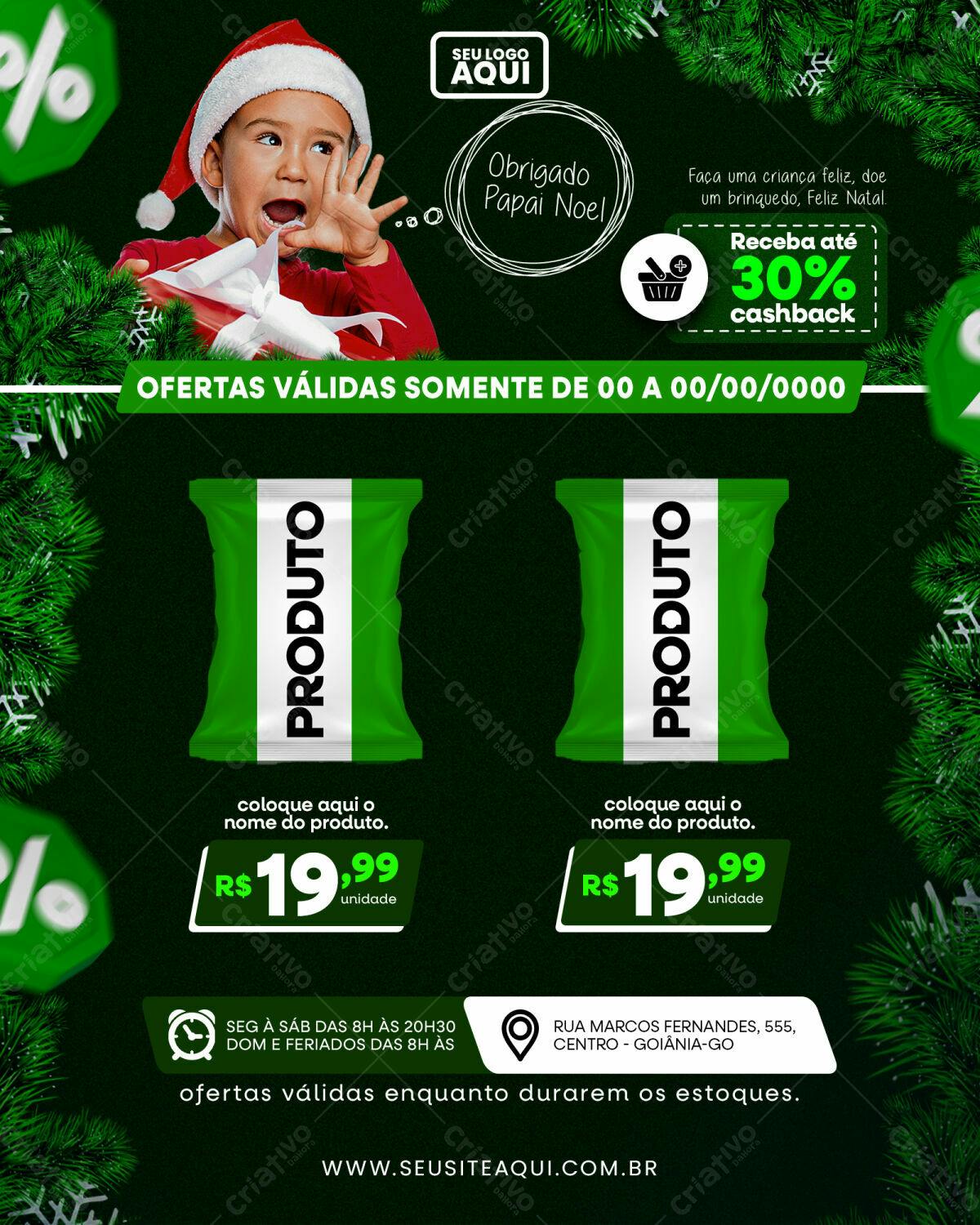 Flyer Natalino com Criança PSD Editável