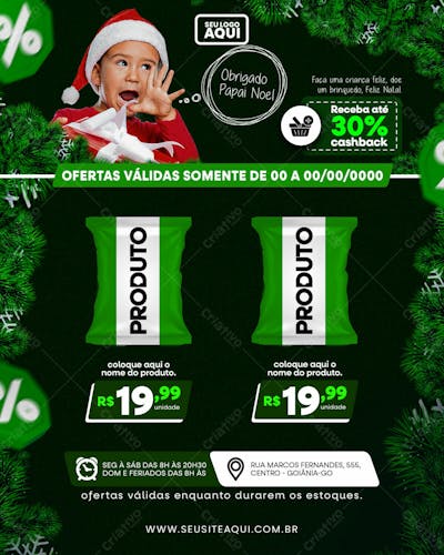 POST FEED | TABLÓIDE | FOLHETO | FELIZ NATAL | PSD EDITÁVEL