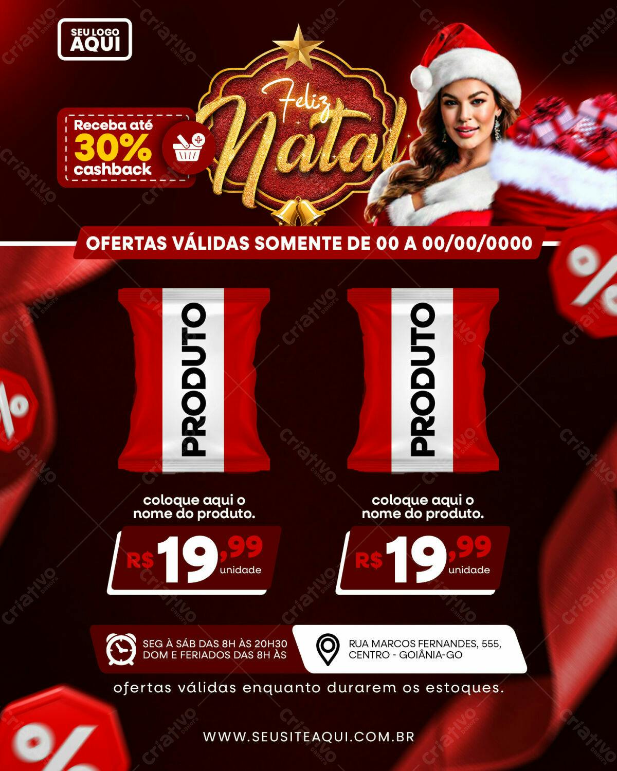 Flyer Natalino com Oferta de Cashback PSD Editável
