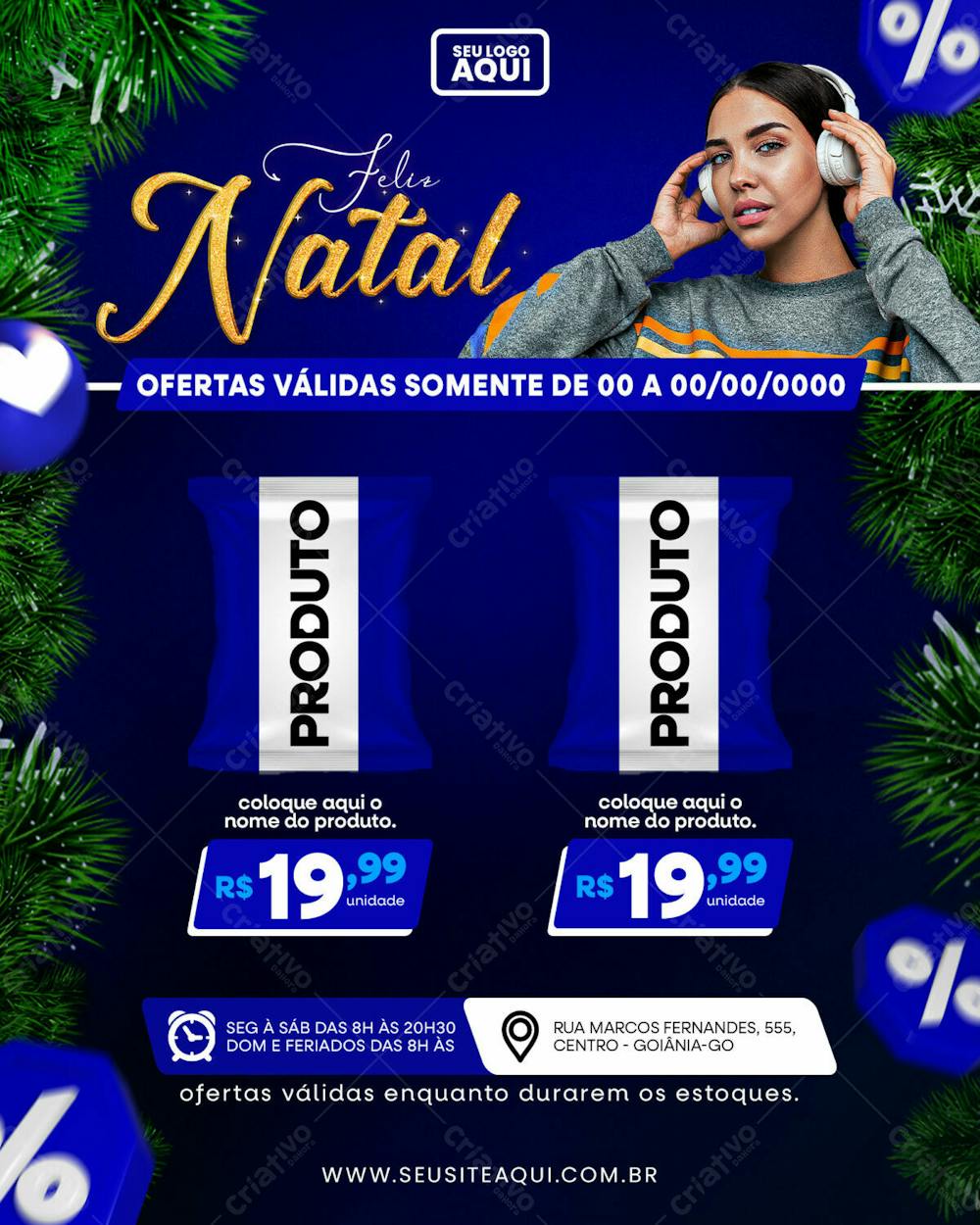 POST FEED | TABLÓIDE | FOLHETO | FELIZ NATAL | PSD EDITÁVEL