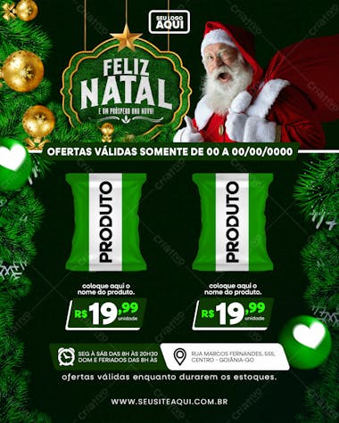 Post feed | tablóide | folheto | feliz natal | psd editável