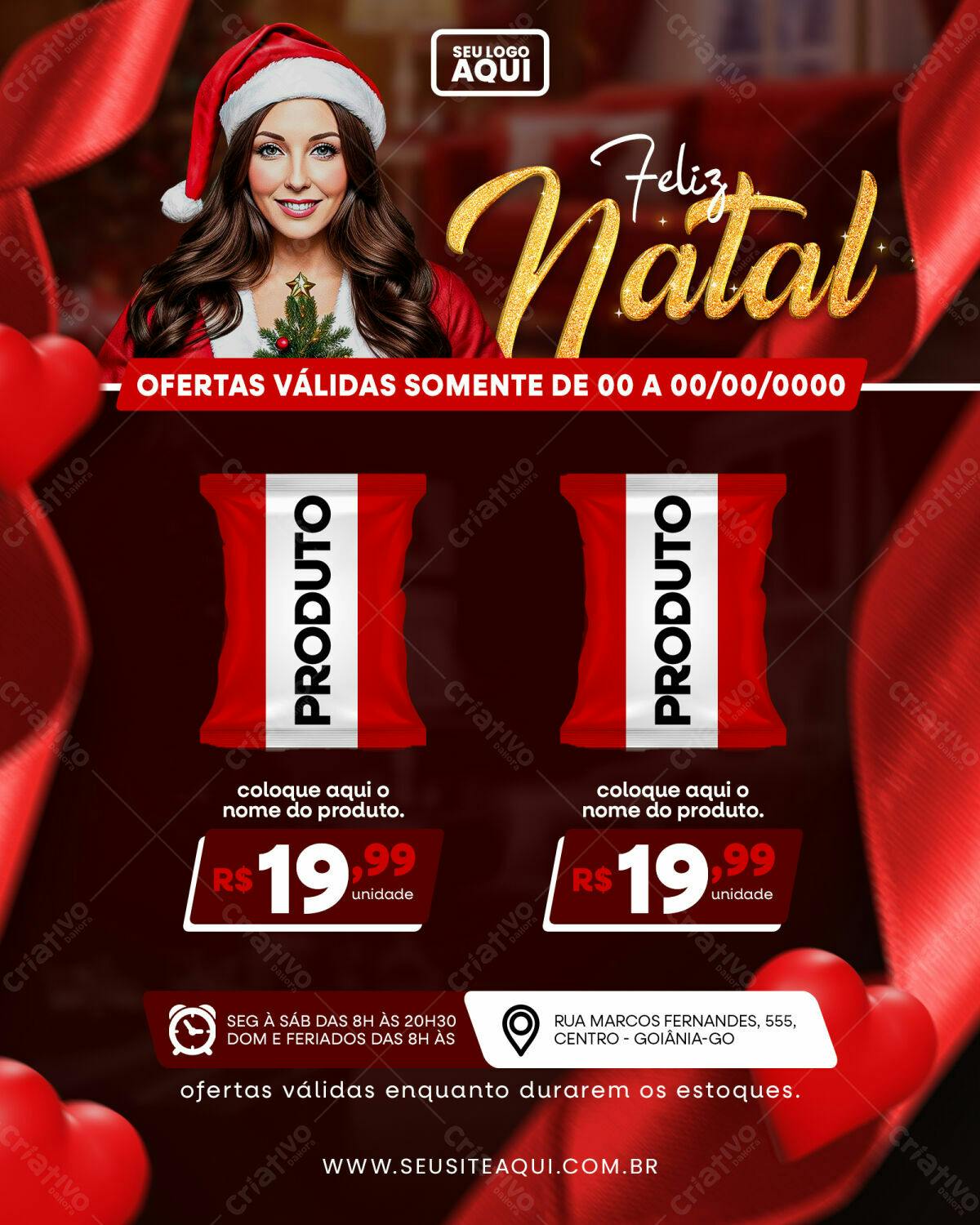 Flyer Natalino com Ofertas PSD Editável