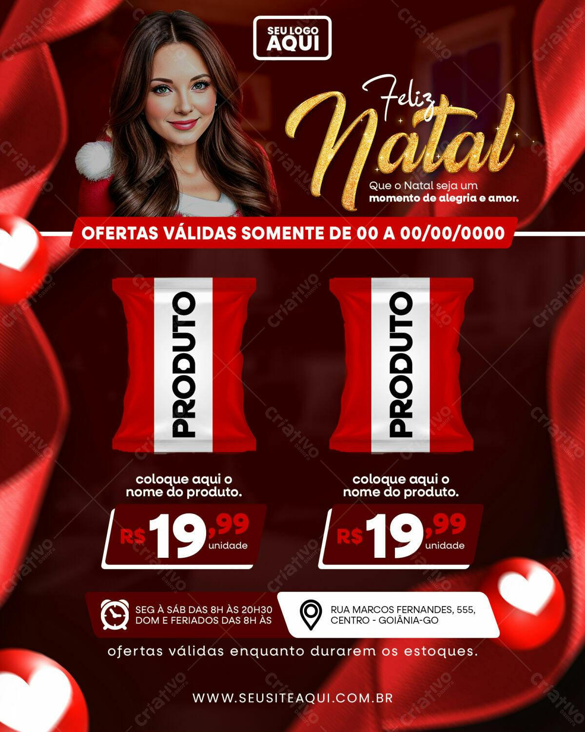 Flyer Natalino para Promoção de Produtos PSD Editável