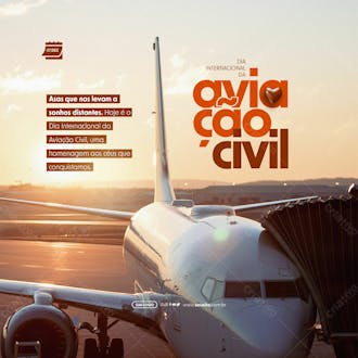 Social media dia internacional da aviação civil asas que nos levam a sonhos distantes
