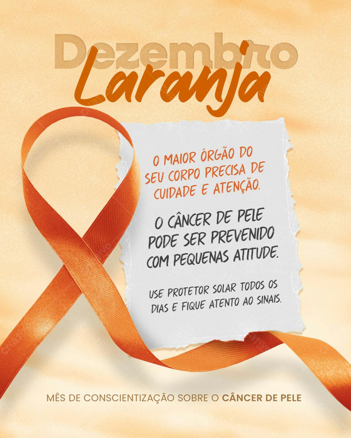 Flyer Dezembro Laranja PSD Editável