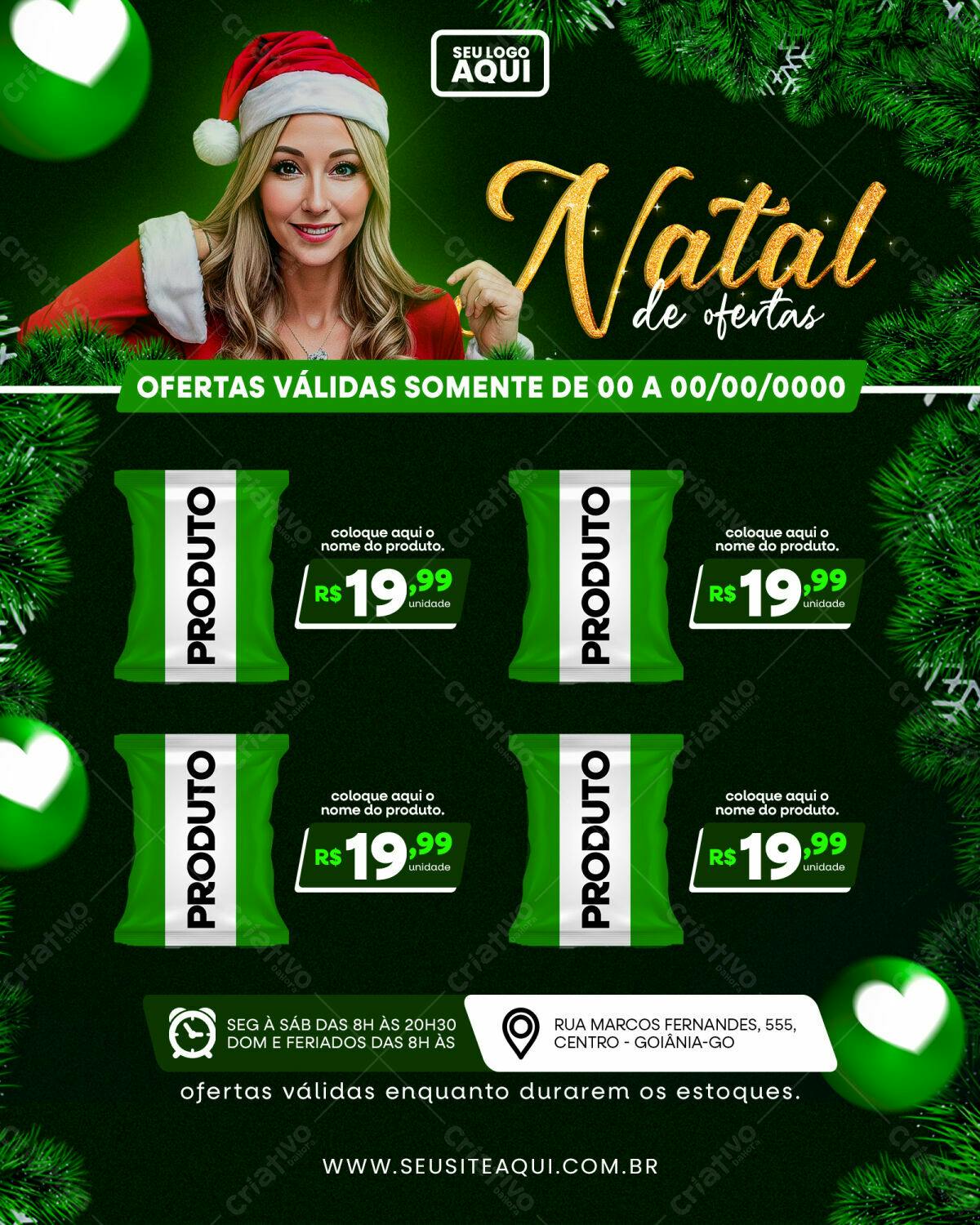 Flyer de Natal com Ofertas PSD Editável