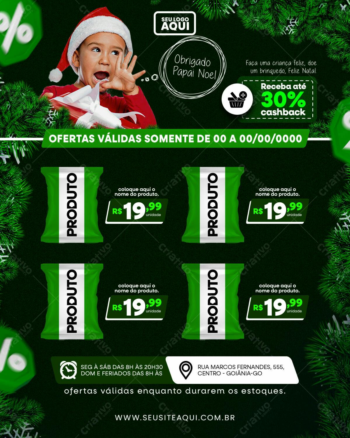 Flyer Natalino com Criança PSD Editável