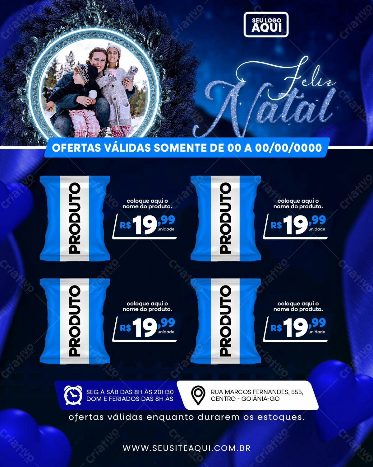 Flyer Natalino com Família PSD Editável