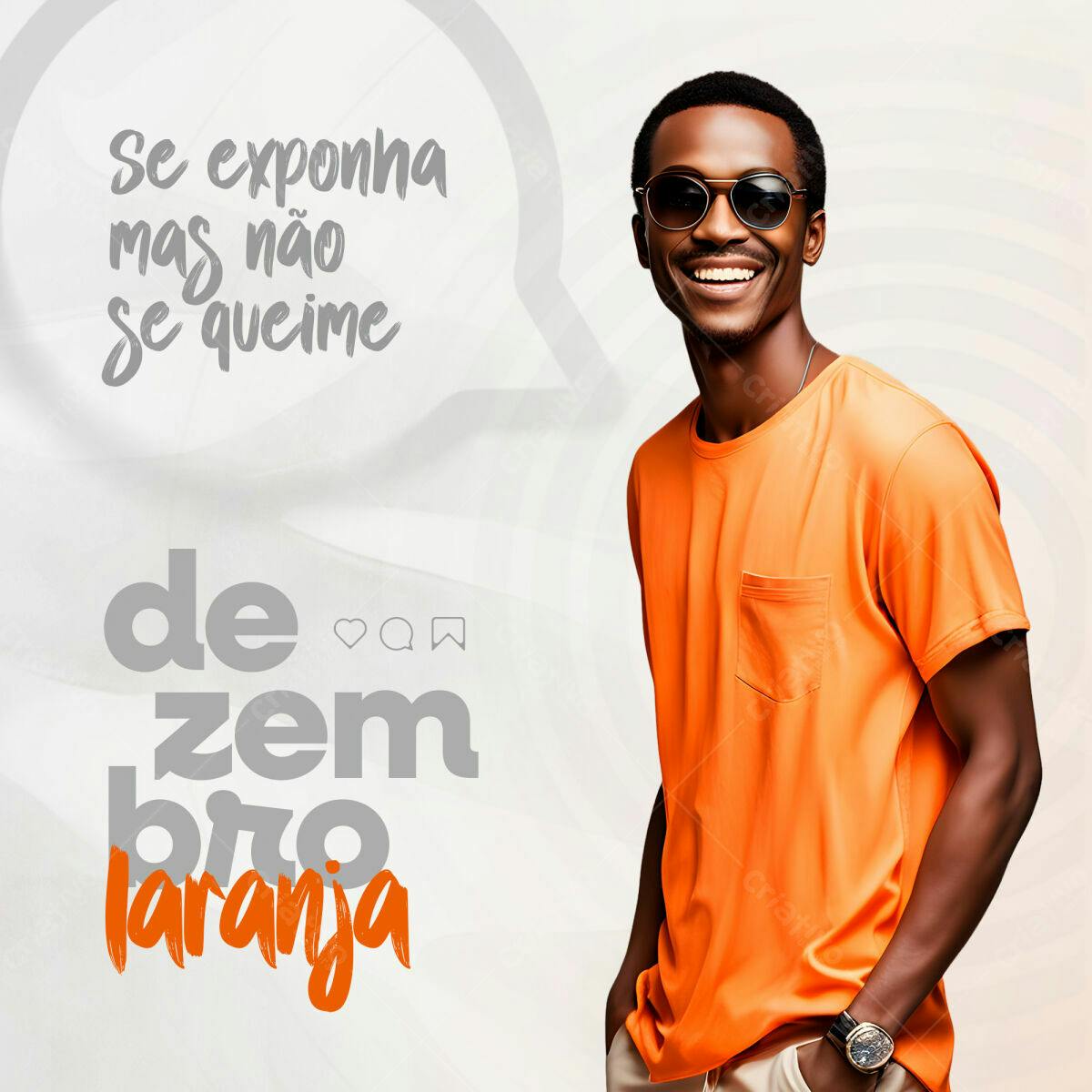 PSD para Camiseta Laranja com Modelo Masculino PSD Editável