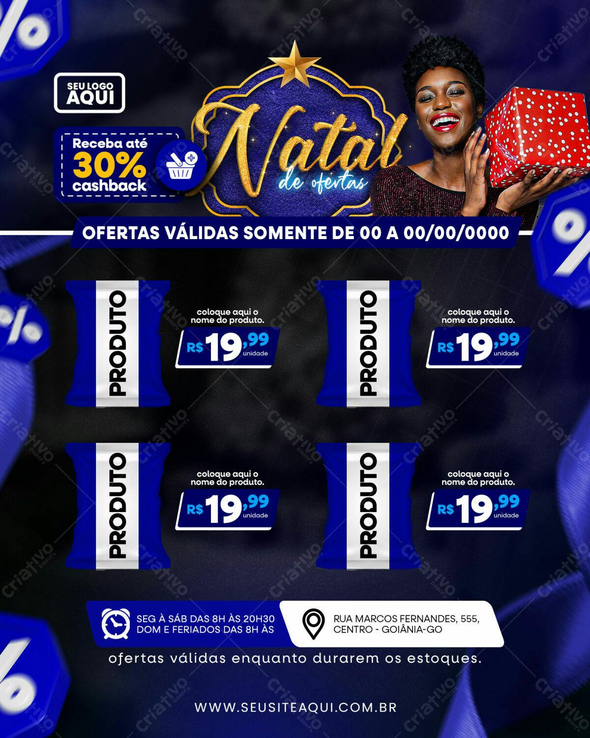 Flyer Natalino com Ofertas PSD Editável