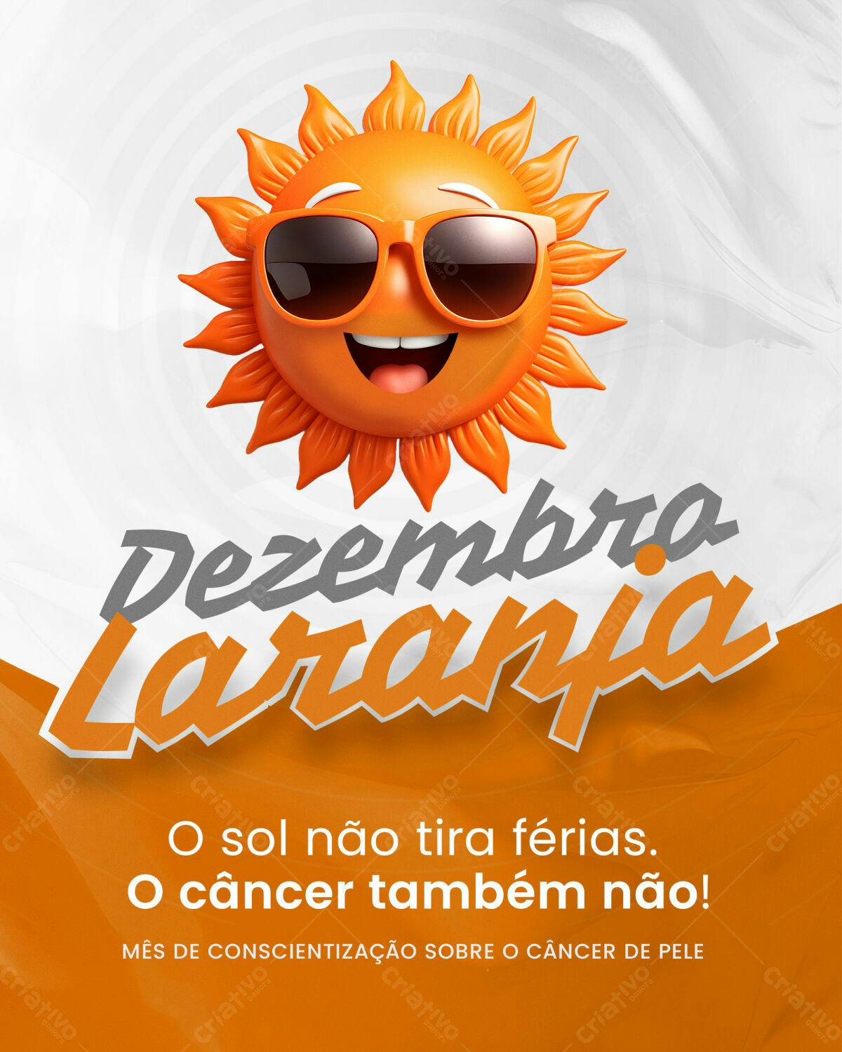 Poster Dezembro Laranja PSD Editável