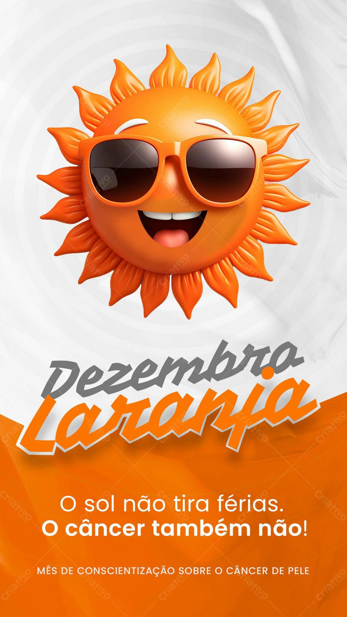 Cartaz Dezembro Laranja PSD Editável