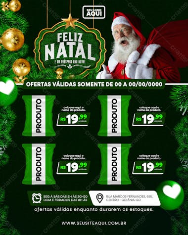 Post feed | tablóide | folheto | feliz natal | psd editável