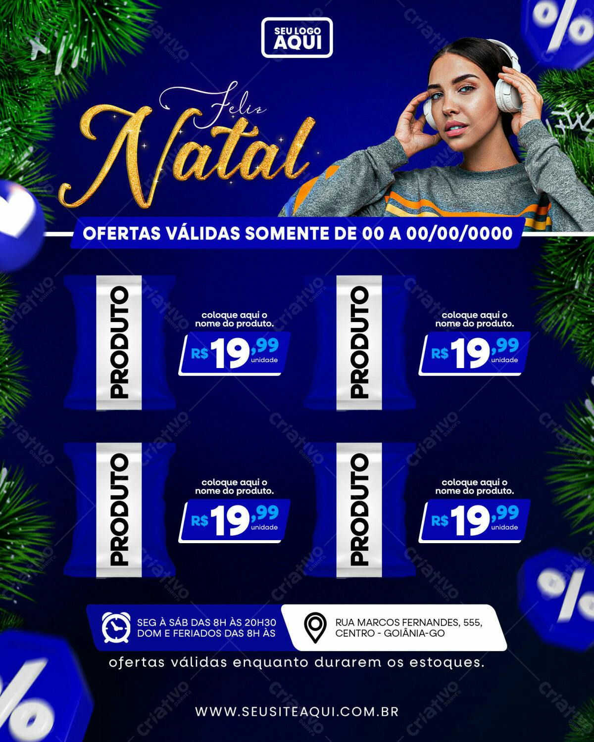 Flyer Natalino com Ofertas PSD Editável