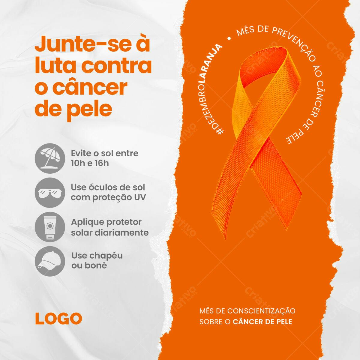 Post para Dezembro Laranja PSD Editável