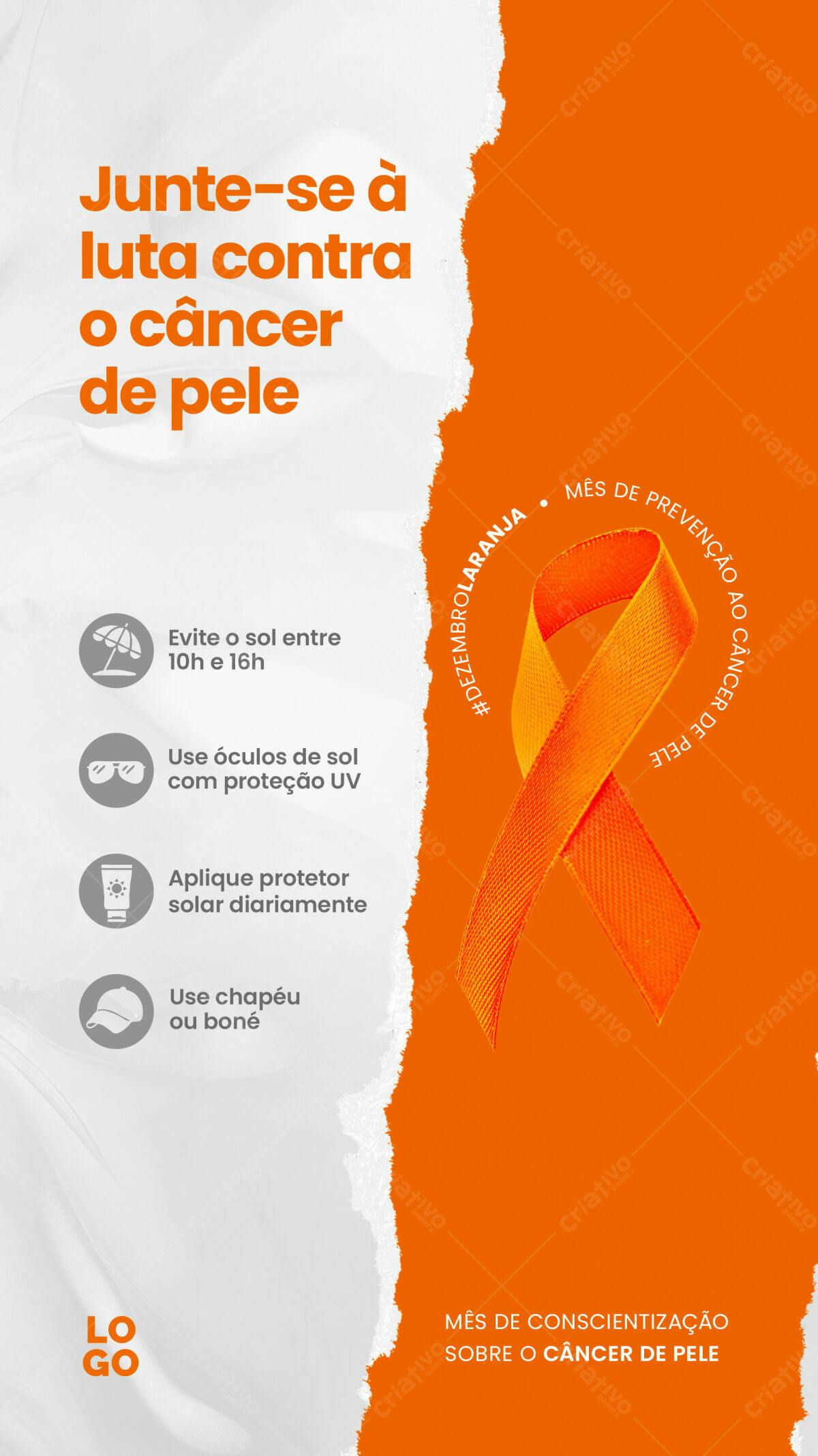 Post para Campanha Dezembro Laranja PSD Editável