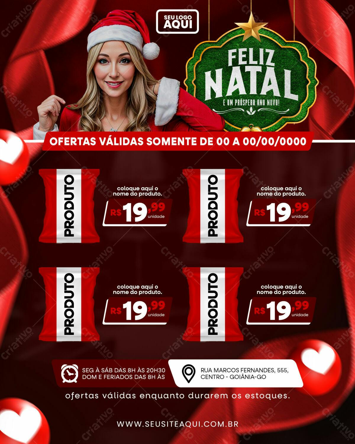 Flyer Natalino com Ofertas PSD Editável