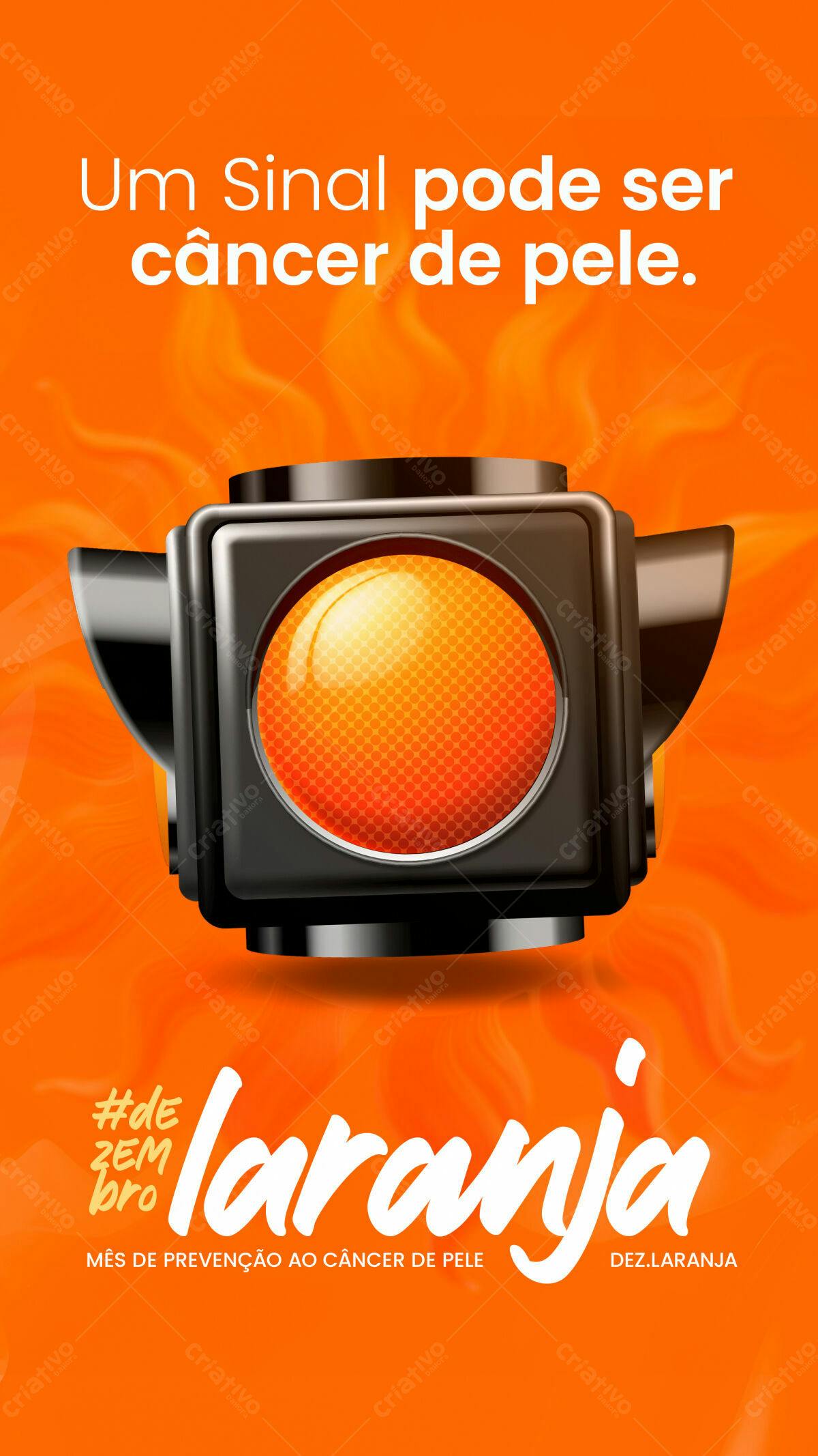Flyer Dezembro Laranja PSD Editável