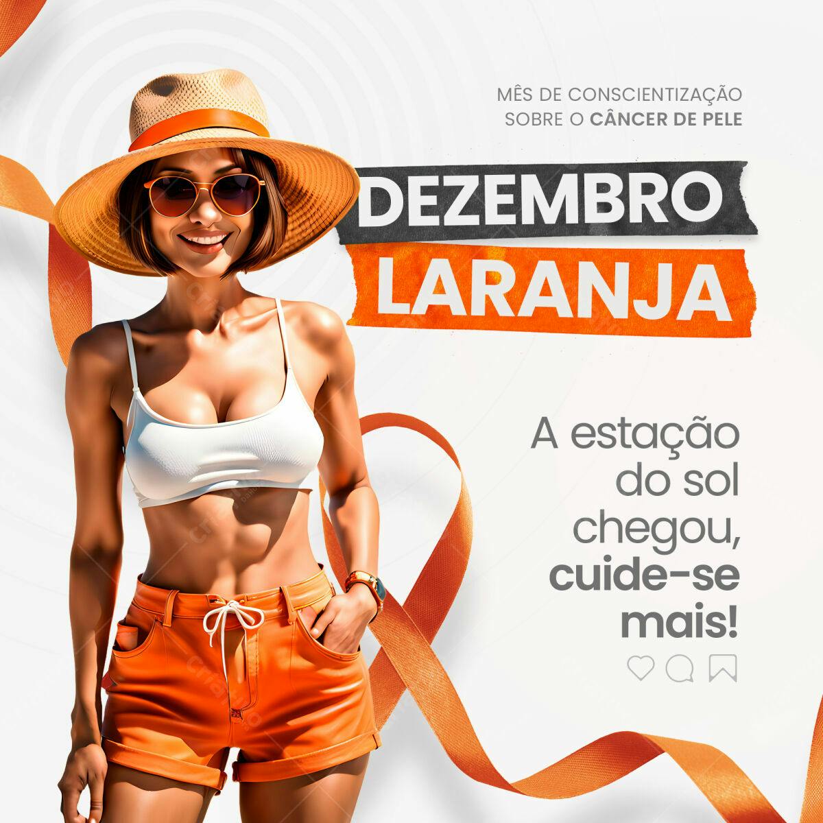 Flyer Dezembro Laranja PSD Editável