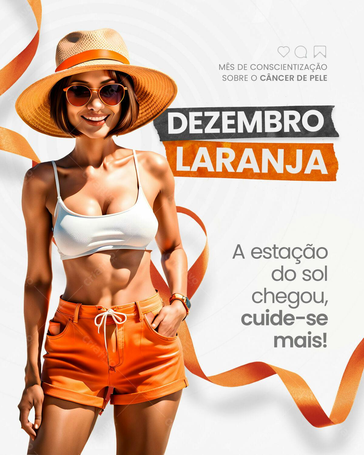 Post para Dezembro Laranja PSD Editável