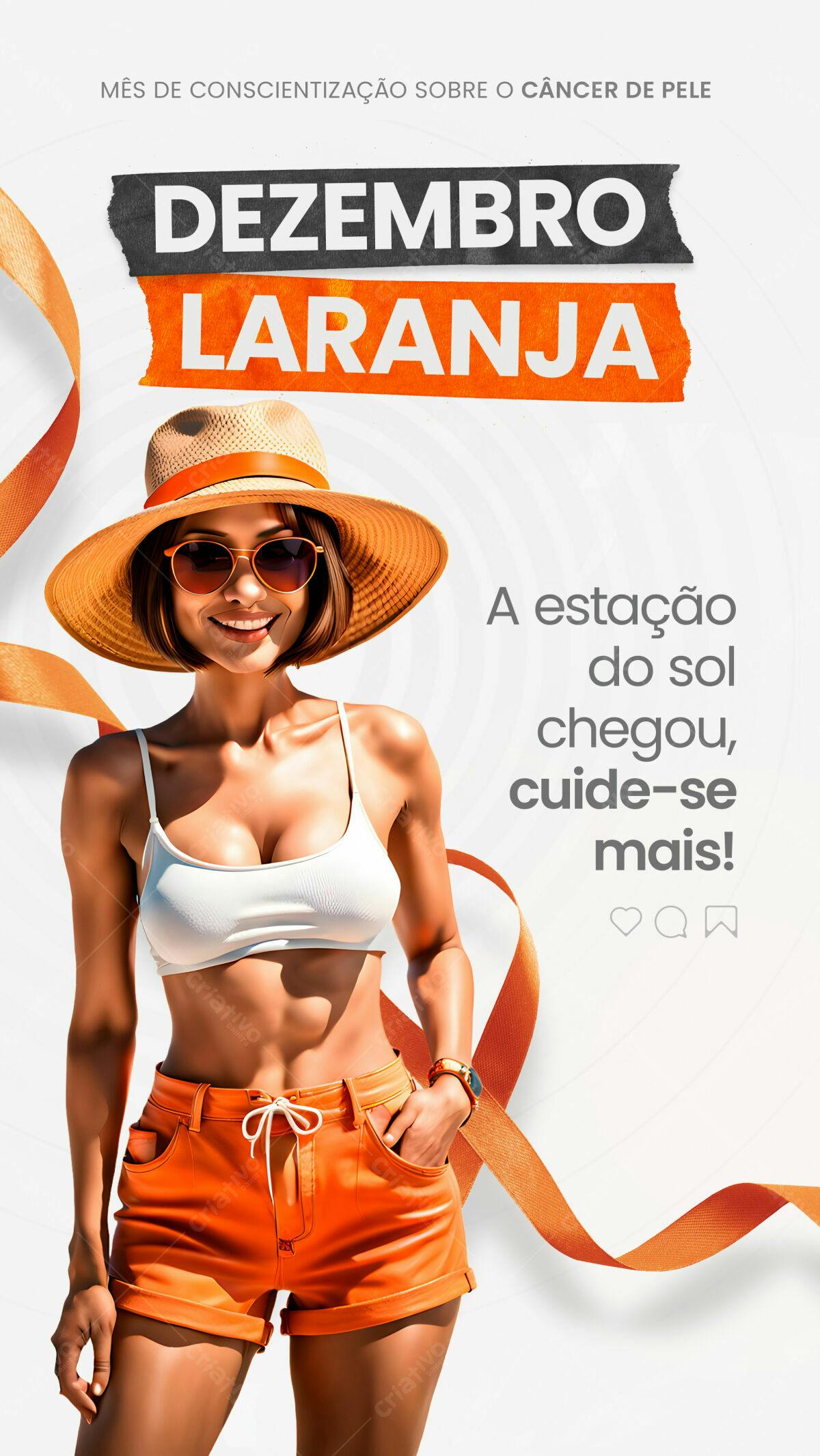 Flyer Dezembro Laranja PSD Editável