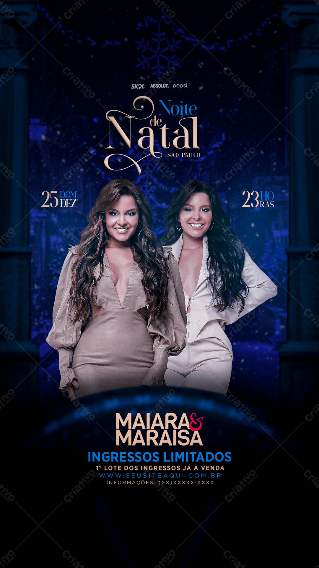 Flyer para Show de Maiara & Maraisa Natal PSD Editável