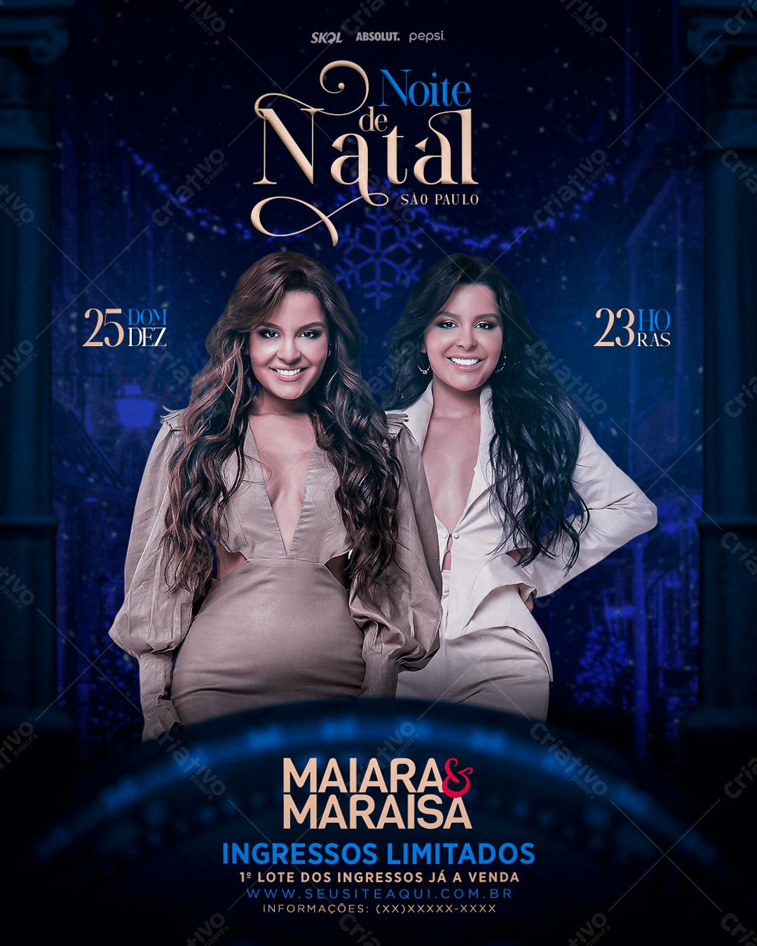 Flyer para Show de Natal Maiara & Maraisa PSD Editável