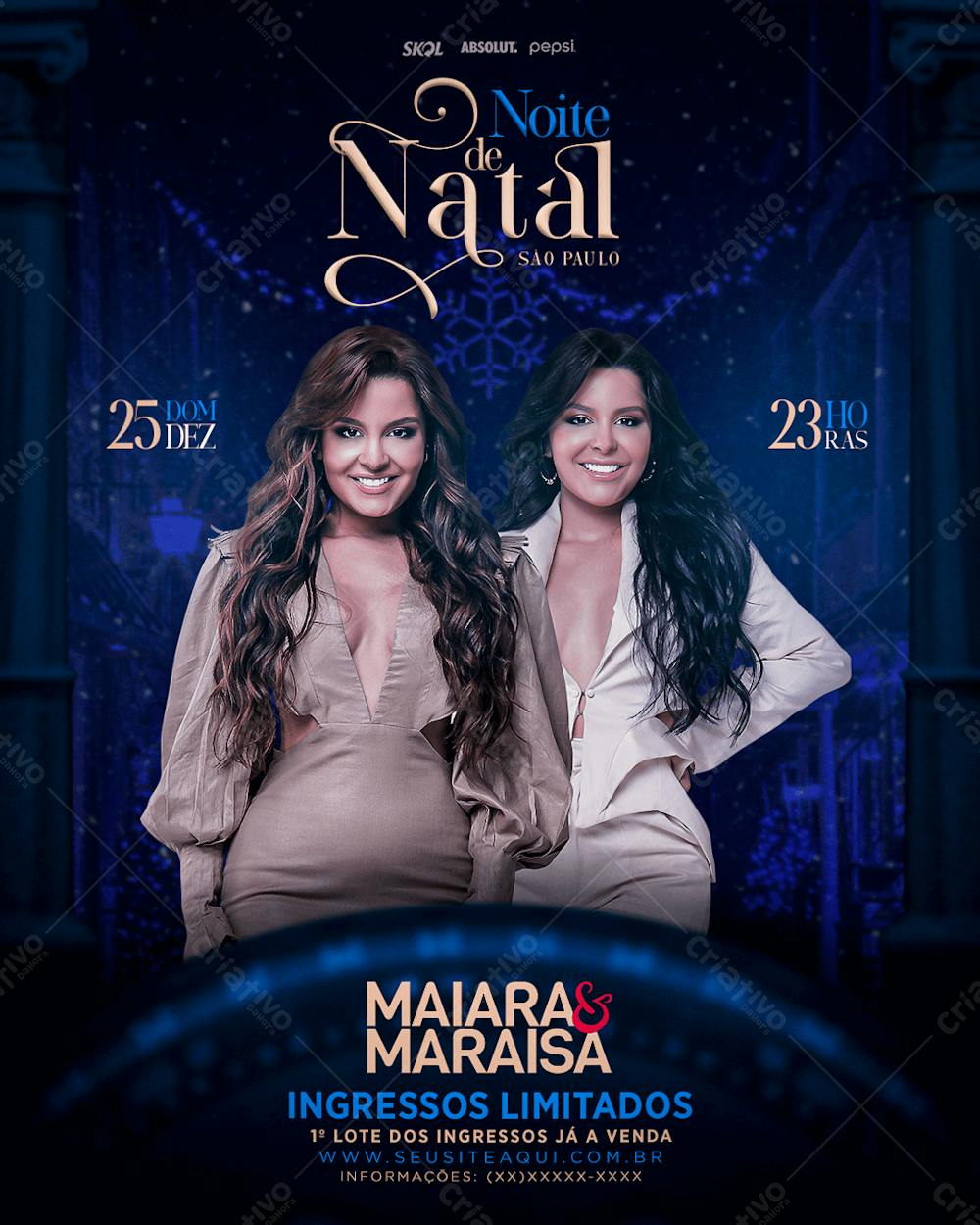 Flyer para Show de Natal Maiara Maraisa PSD Editável PSD