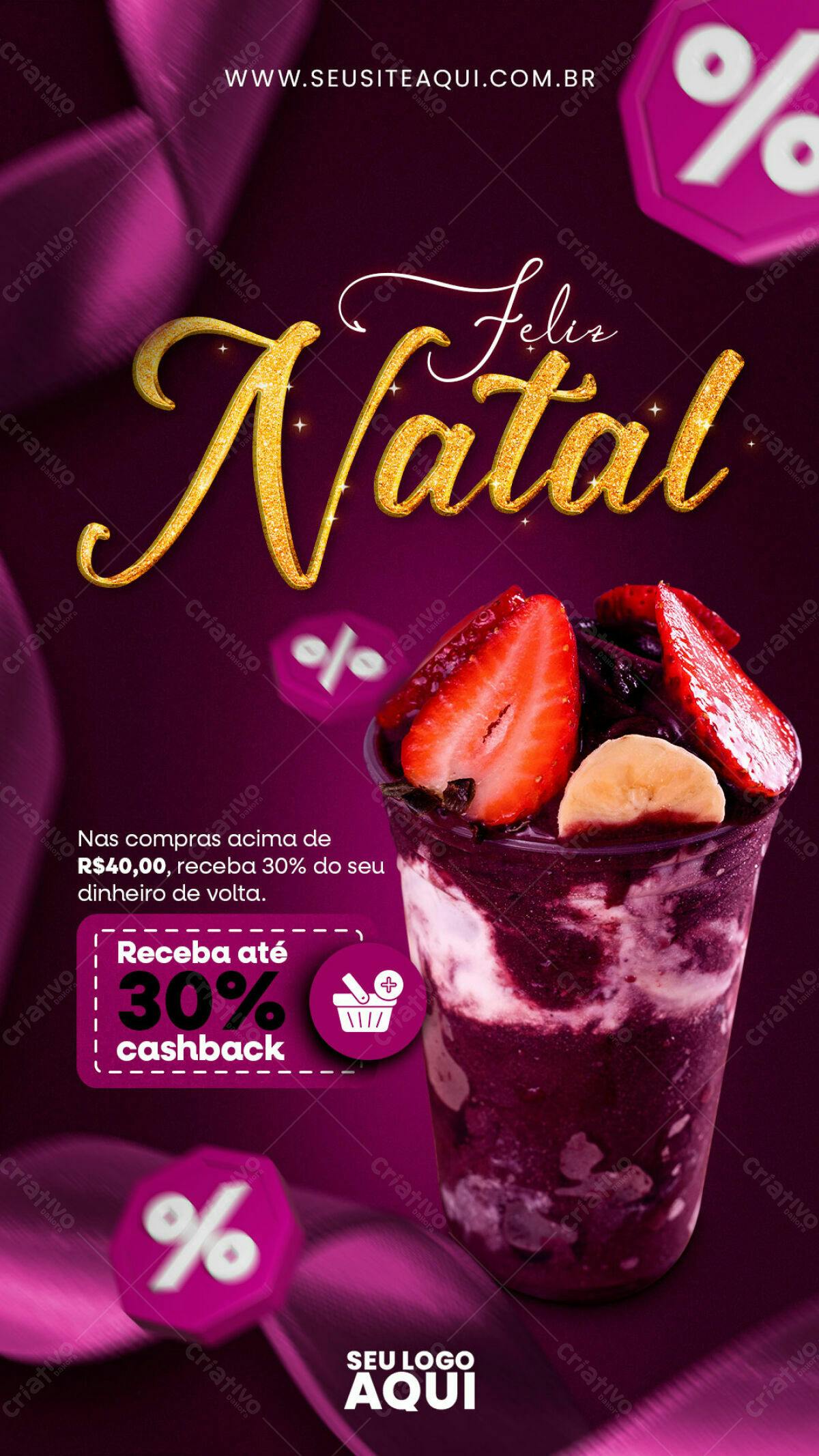Flyer Natalino com Cashback PSD Editável