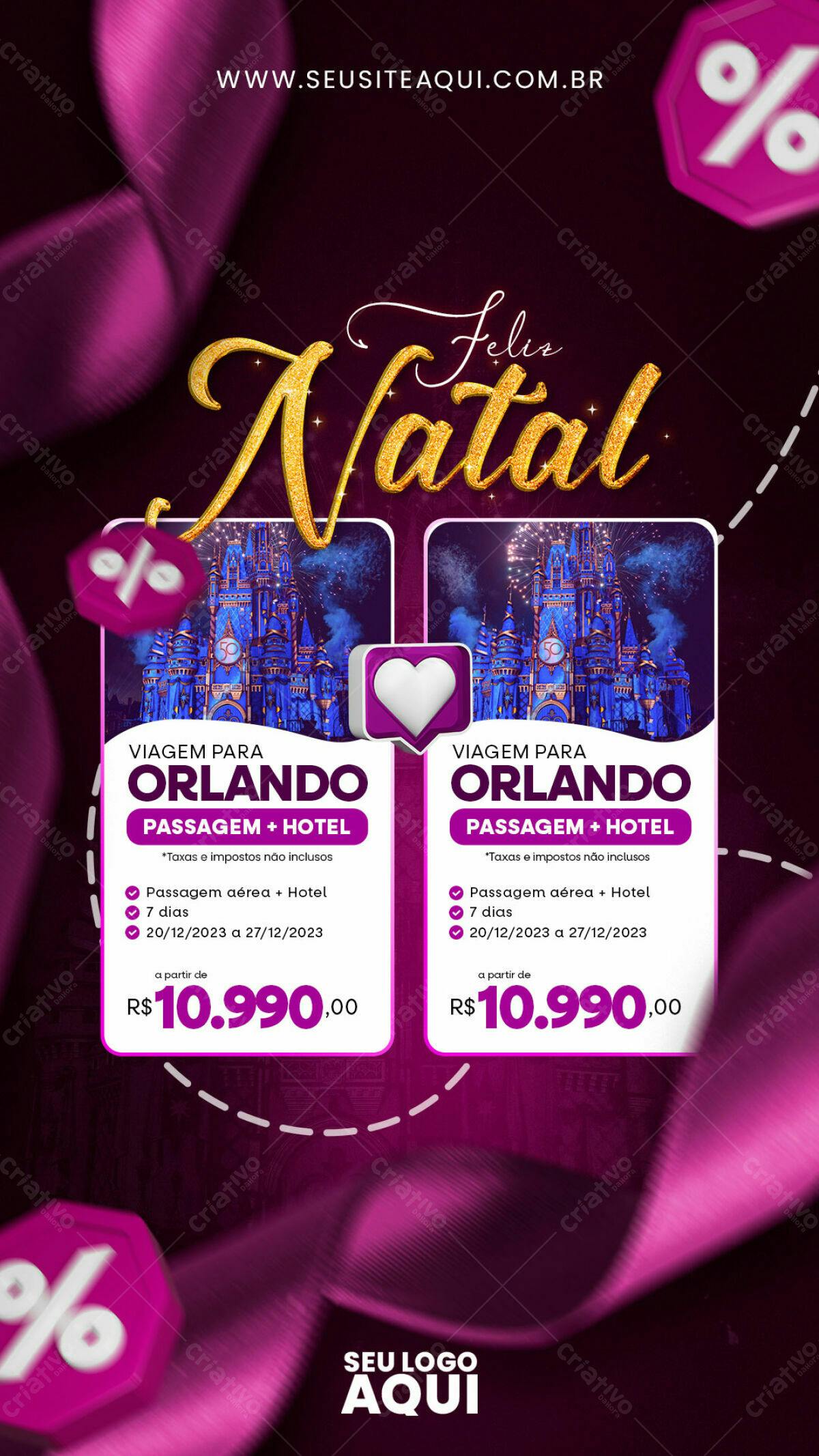 Flyer Natal Viagem Orlando PSD Editável