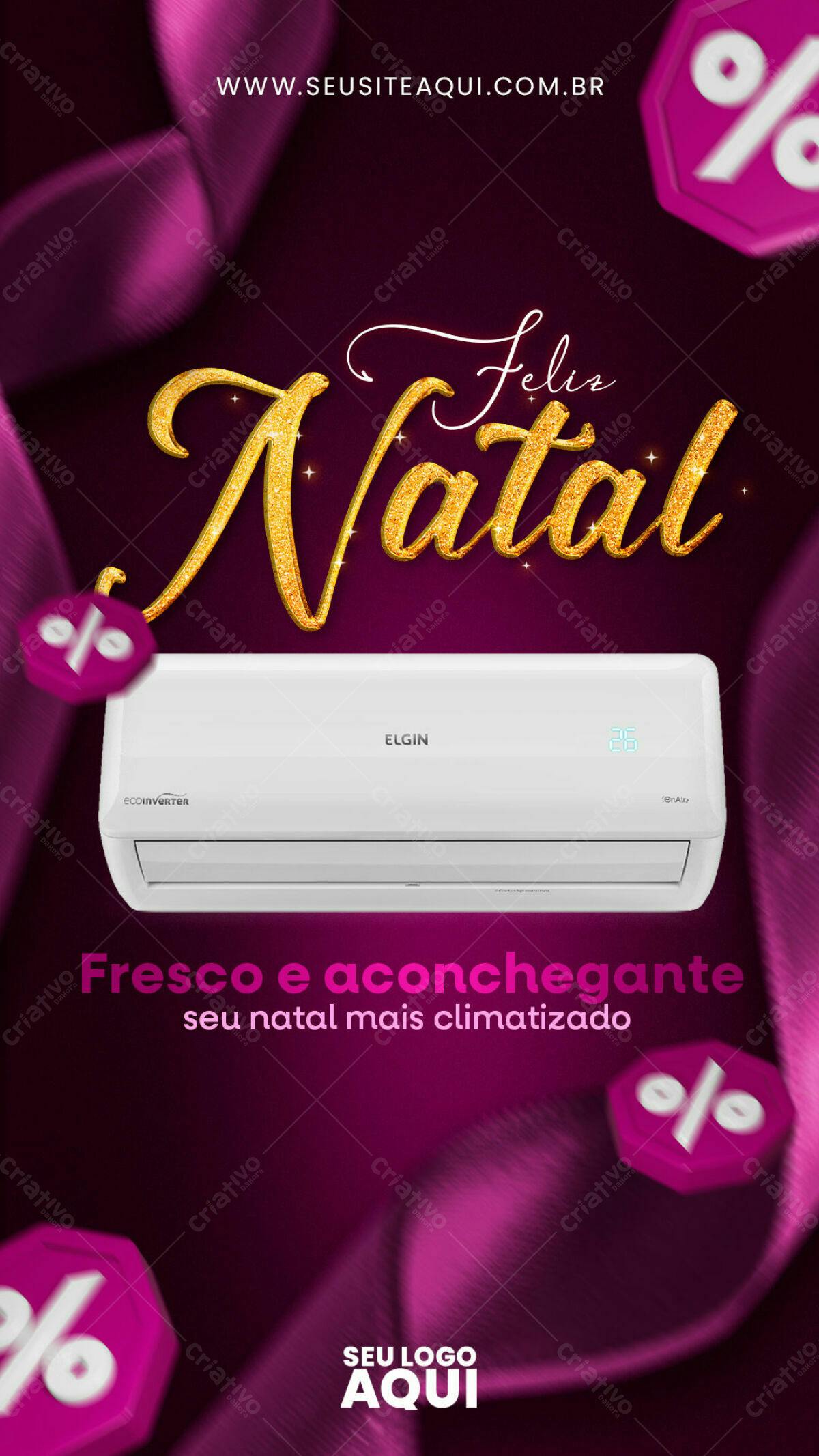 Flyer Natal Ar Condicionado Elgin PSD Editável