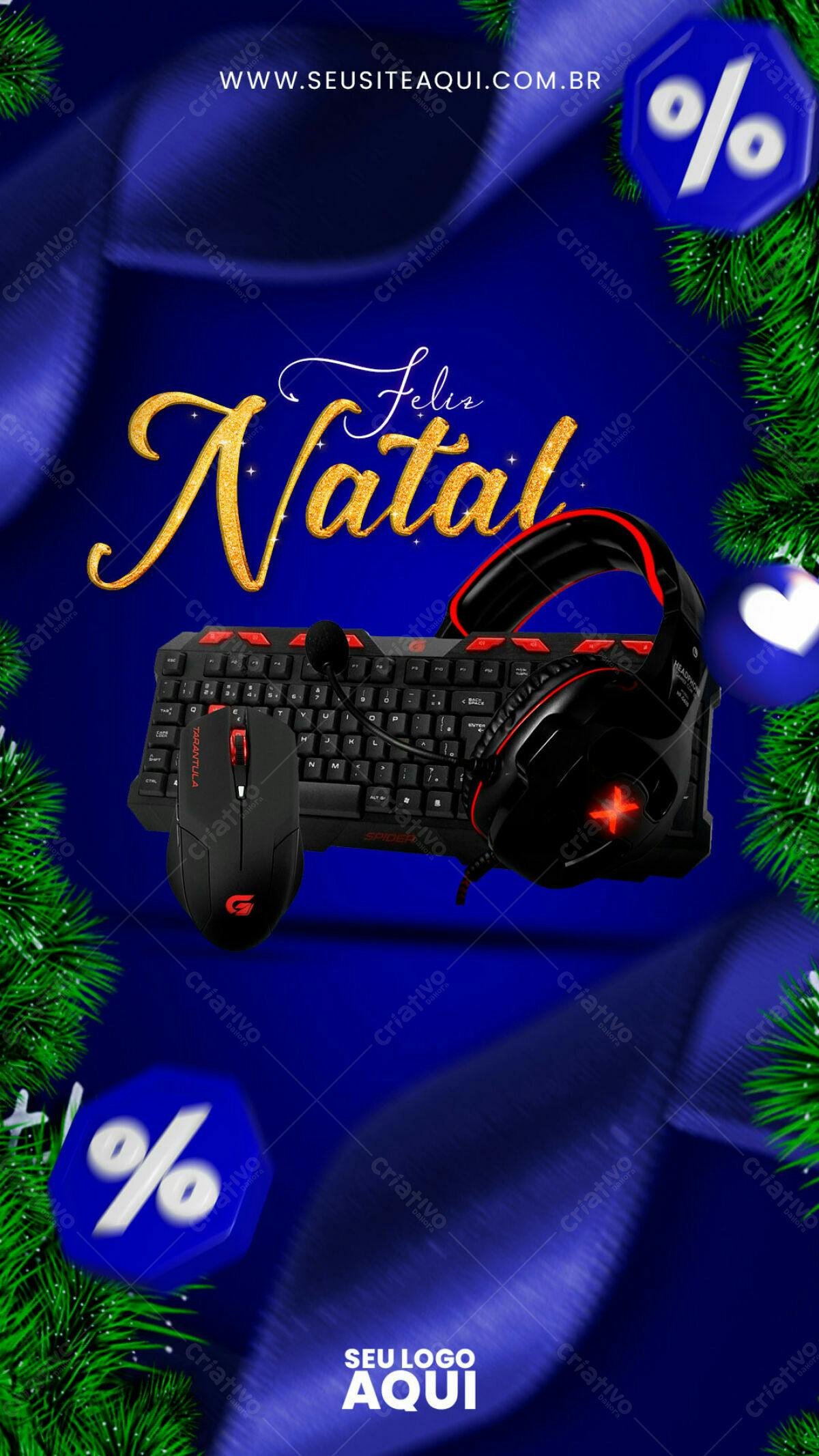 Flyer Natalino para Promoção de Games PSD Editável