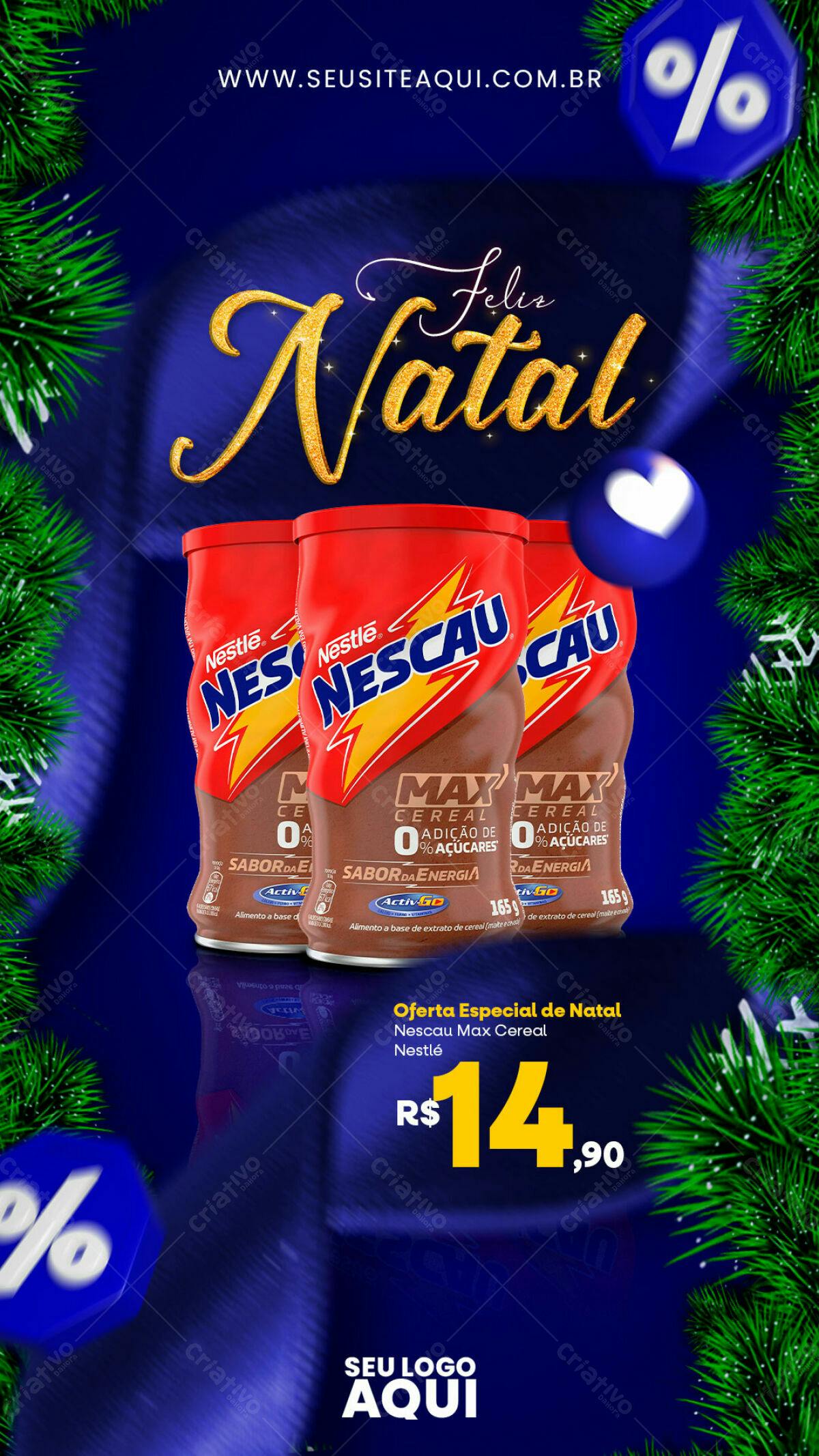 Flyer Natal Nescau Max Cereal PSD Editável