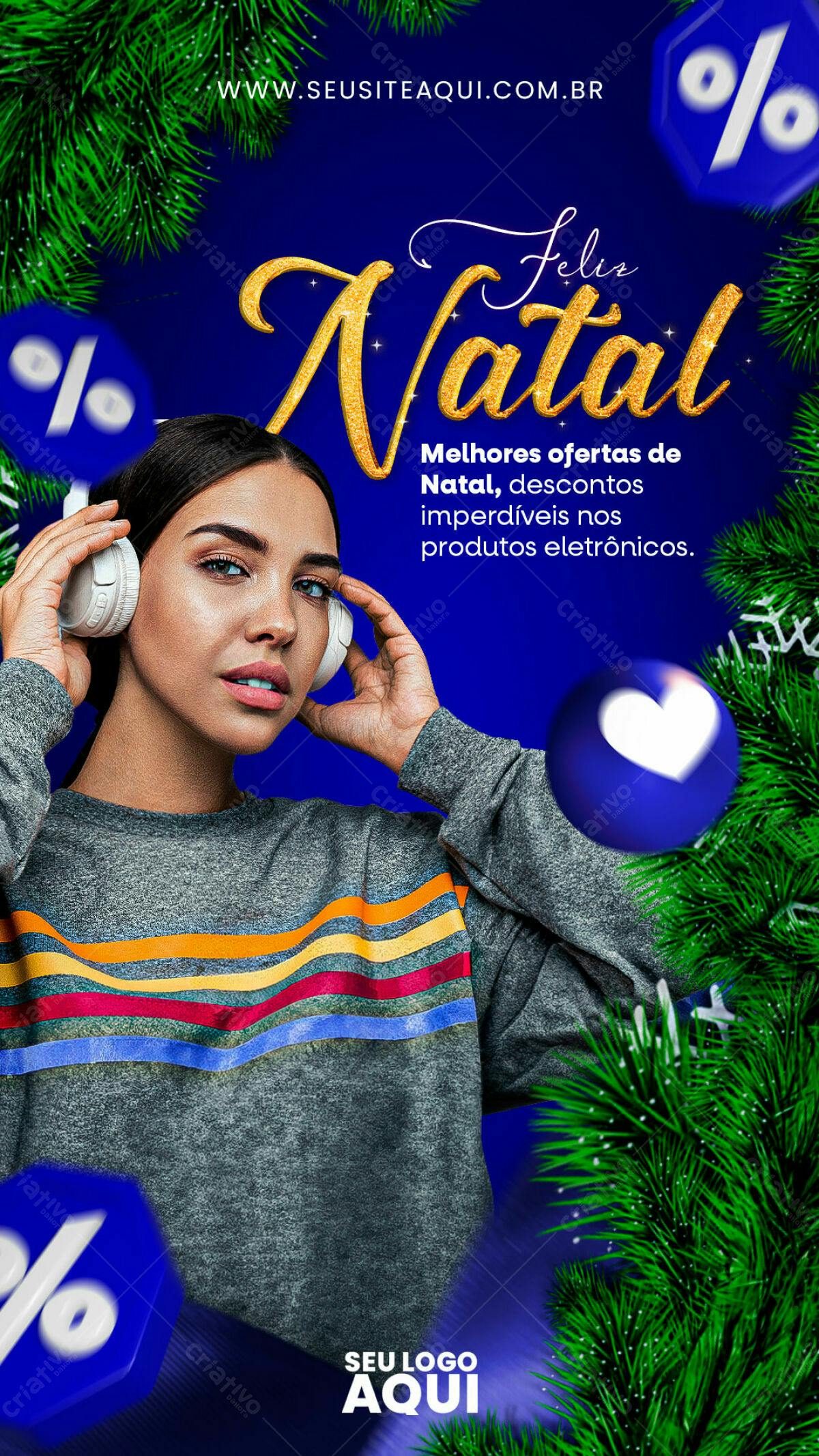 Flyer Natalino com Descontos PSD Editável