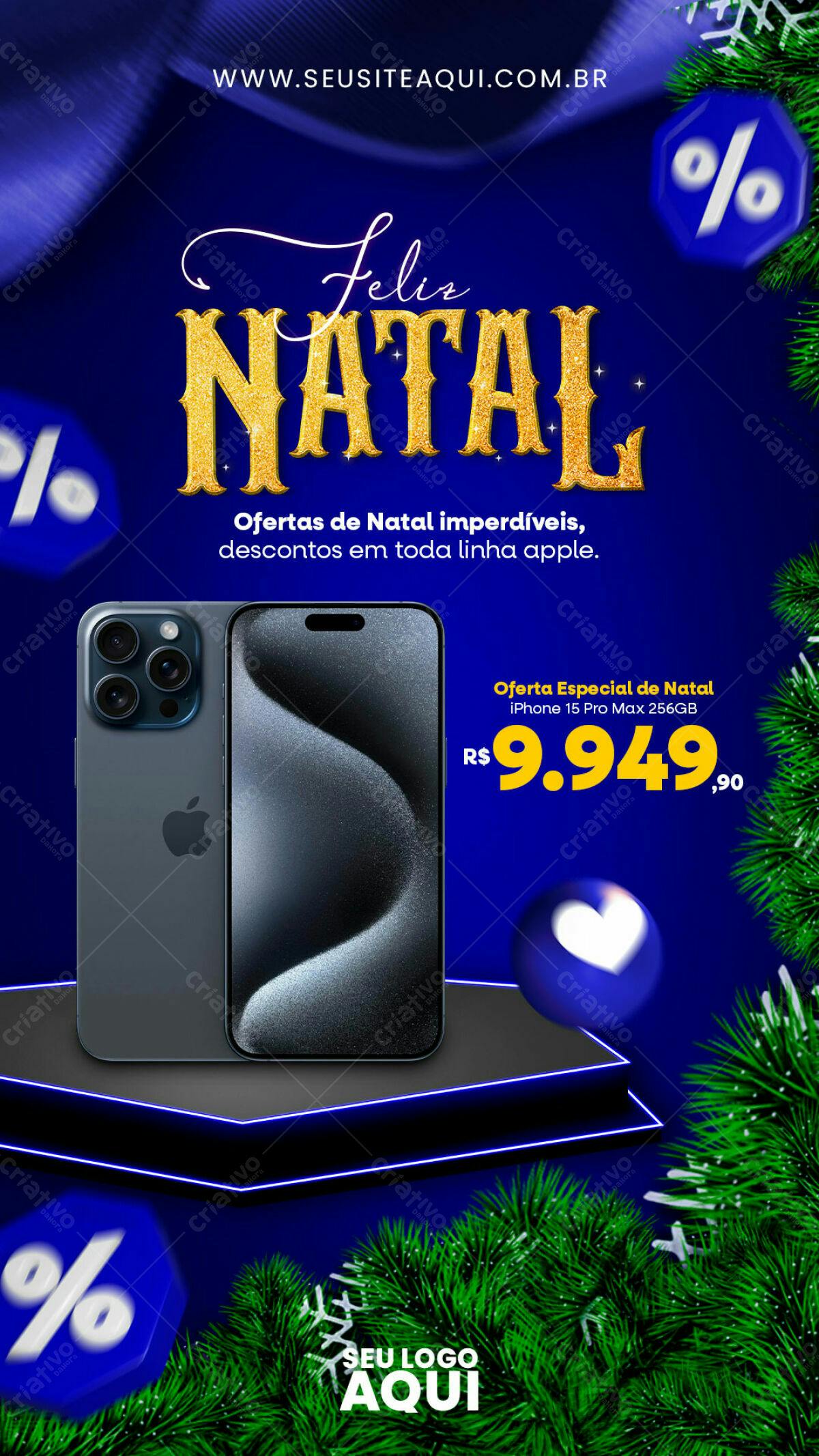 Flyer de Natal com iPhone PSD Editável