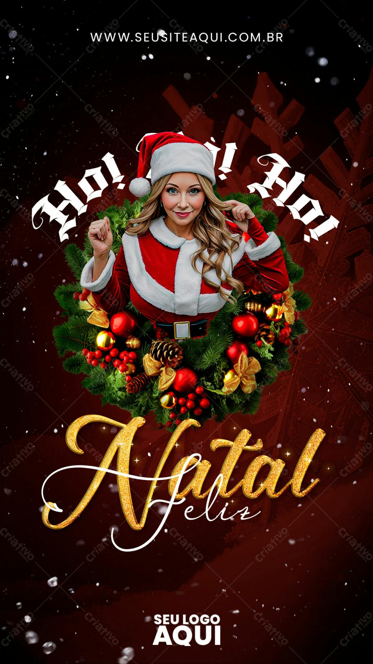 Flyer Natalino com Papai Noel PSD Editável