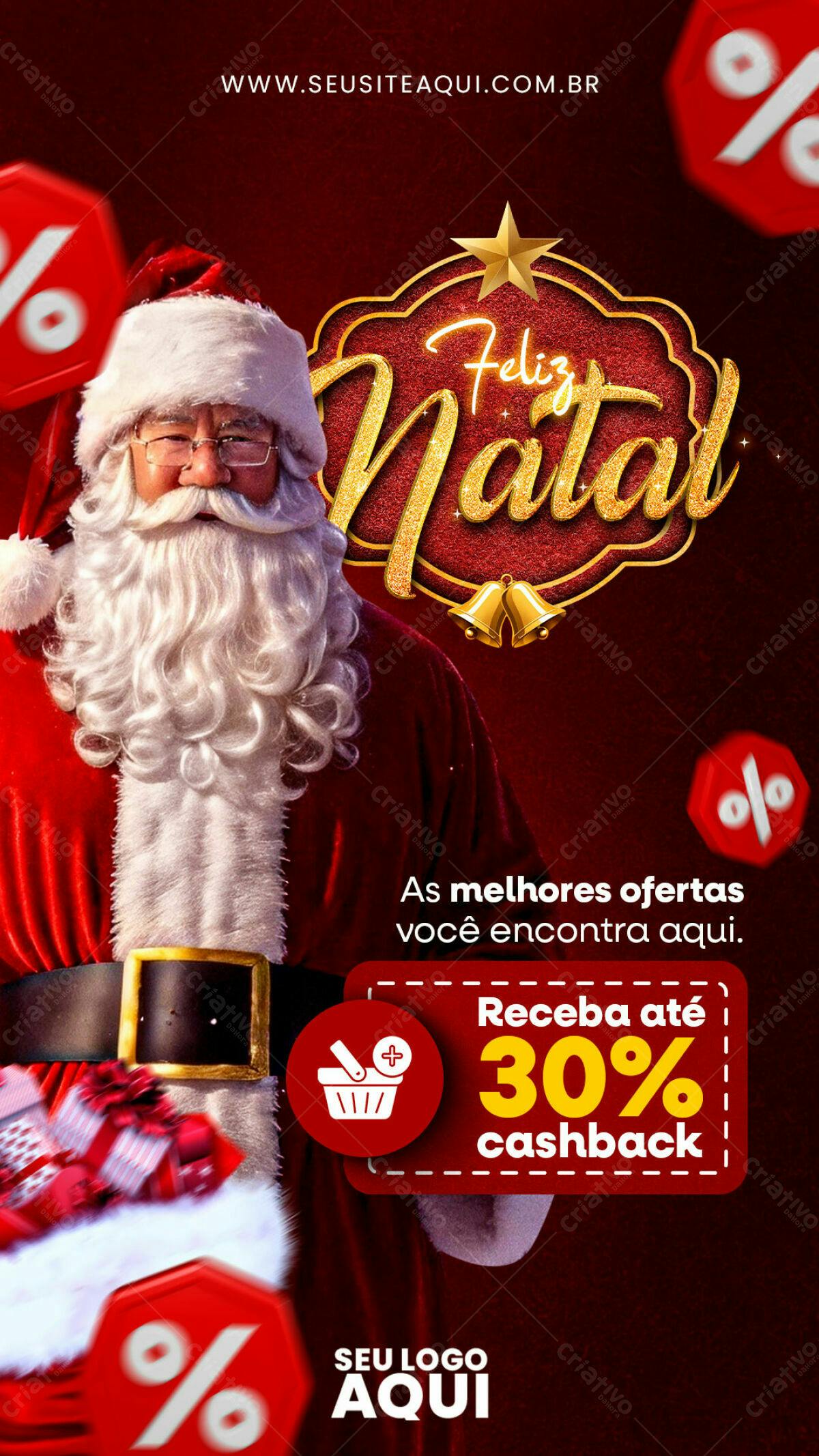 Flyer Natal com Papai Noel PSD Editável
