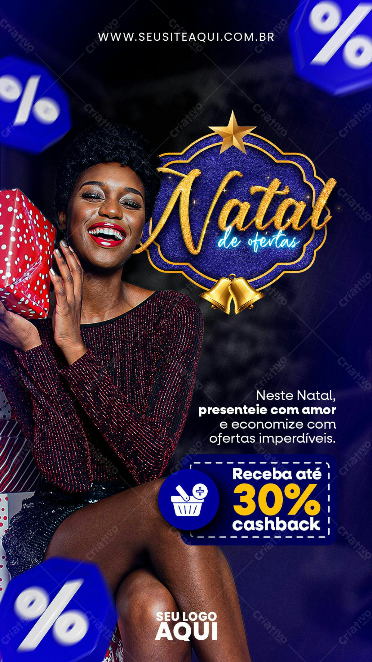 Flyer Natalino com Ofertas PSD Editável