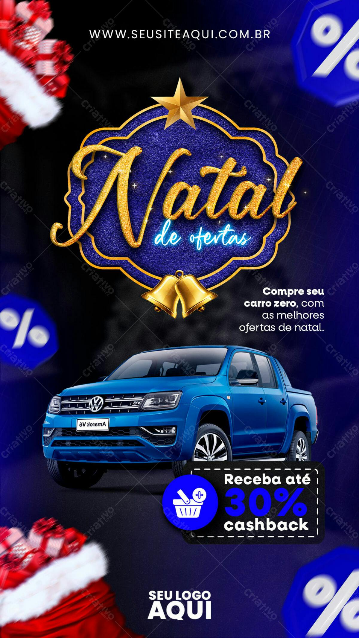 Flyer Natal Ofertas Carro PSD Editável
