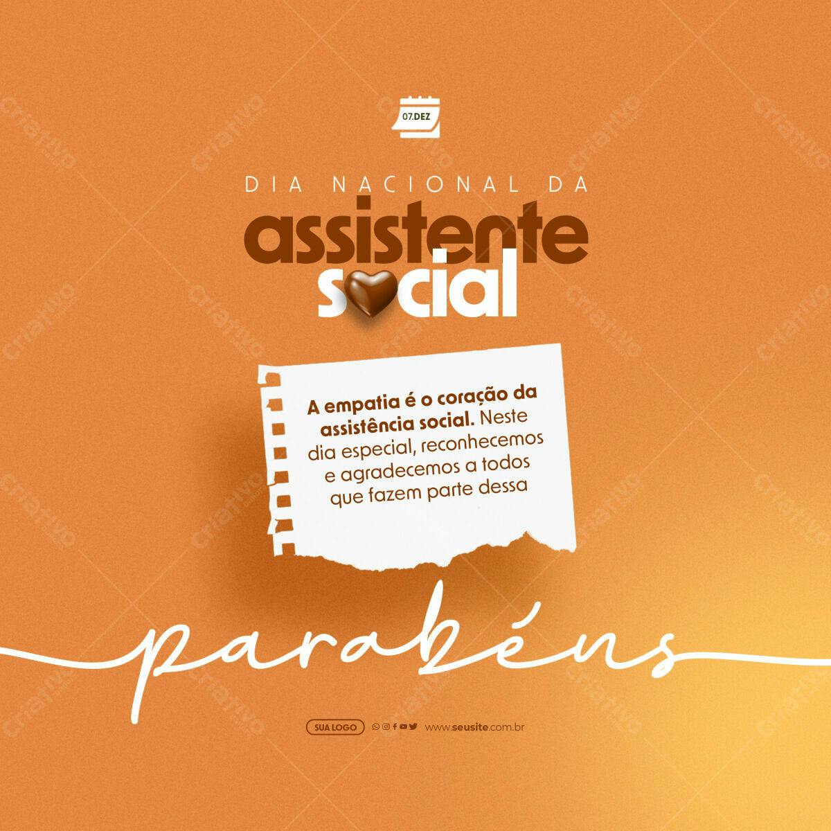 Postagem Dia do Assistente Social PSD Editável