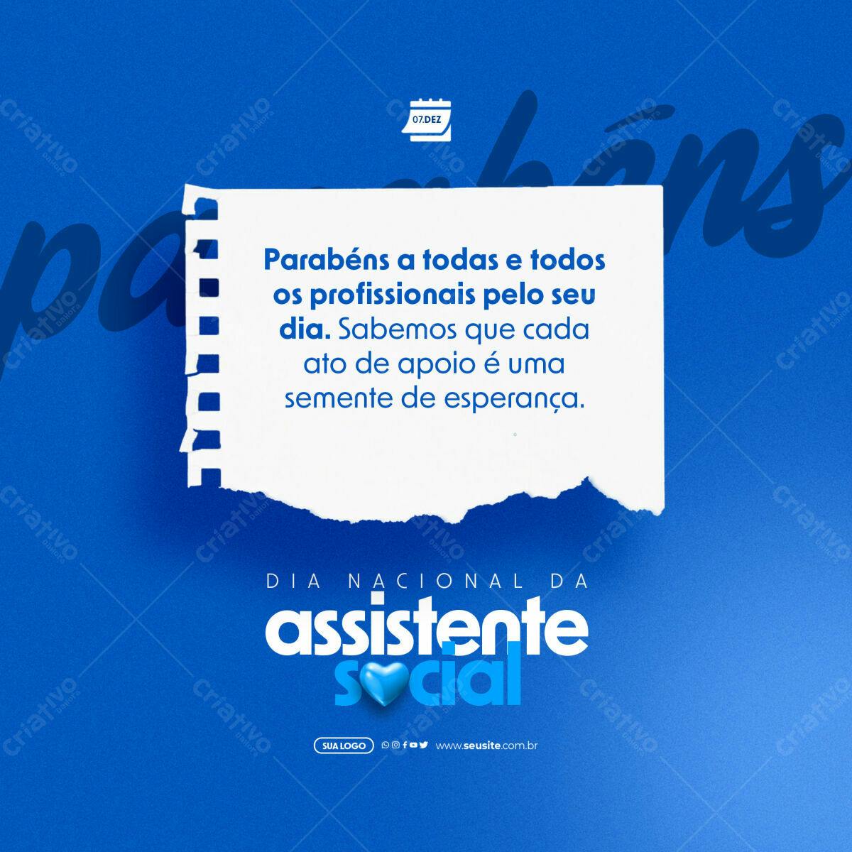 Postagem Dia do Assistente Social PSD Editável